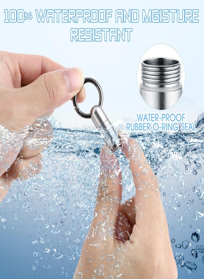 Hpmjz Small Pill Case Keychain Portable Waterproof Titanium Pocket Pill Organizer Tiny Pill Holder Bottle Carabiner Clip Pill Holder Bottle for Outdoor Camping Travel Purse - Image 3